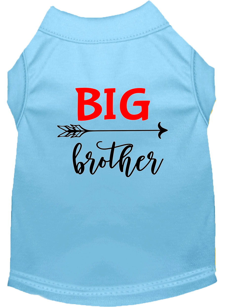 Big Brother Screen Print Dog Shirt Baby Blue Med